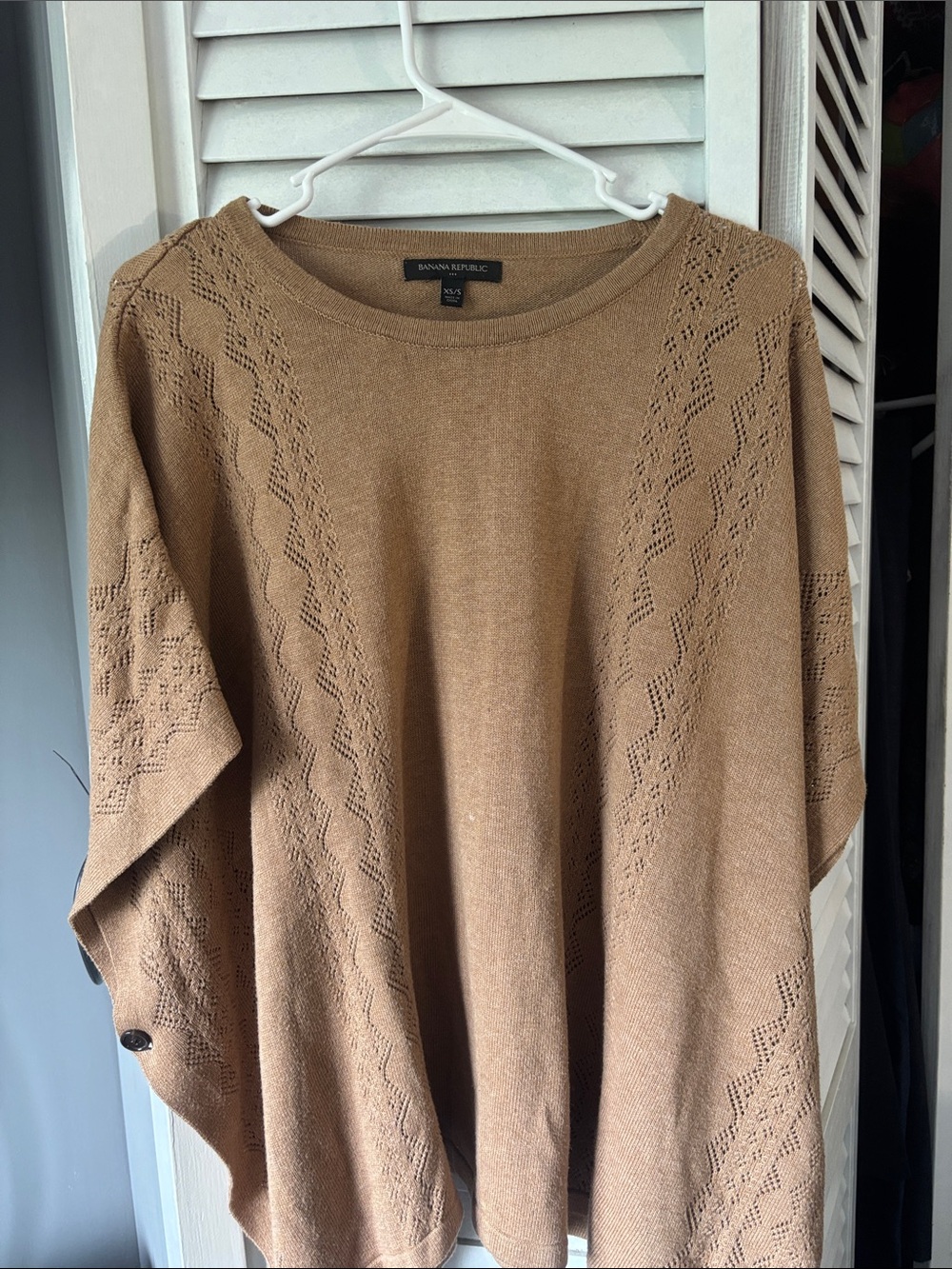 Banana Republic Camel Brown Knit Poncho